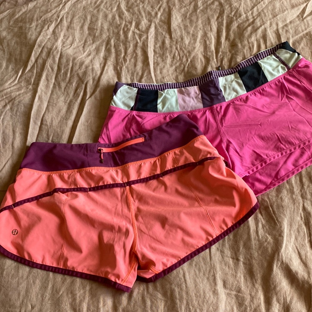 2 pairs Lululemon athletic shorts